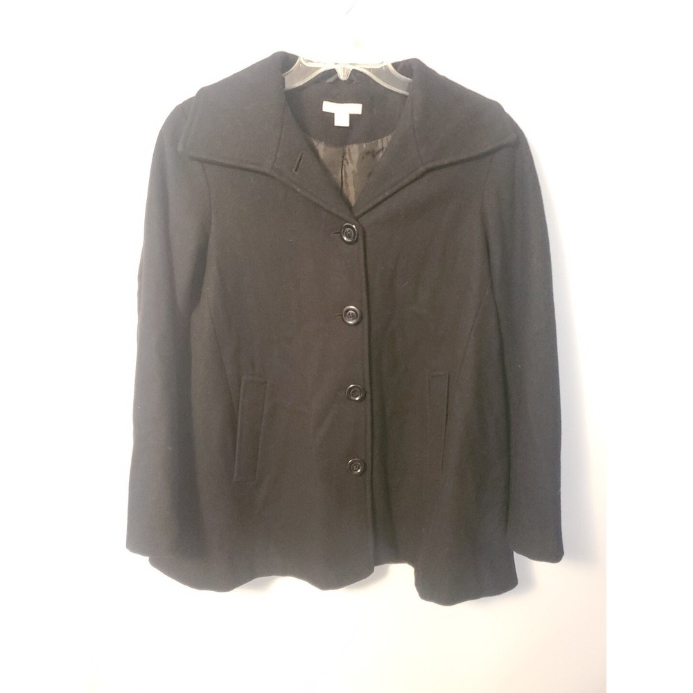 Dressbarn Wool Coat Black Size Small